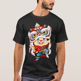 Camiseta Ano do Coelho 2023 Figurino de Ano Novo Chinês