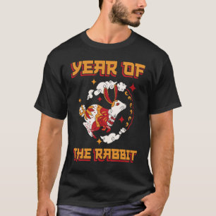 Camiseta Ano do Coelho 2023 Gato Zodíaco Chinês Ano Novo