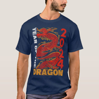 Camiseta Ano Do Dragão 2024 Zodiac Chinês Lunar Novo Y