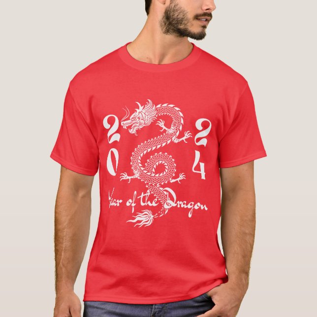 Camiseta Ano do Dragão Branco (Frente)