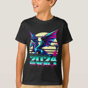 Camiseta Ano do Dragão do Zodíaco Chinês Polígono 