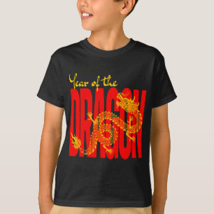 Camiseta Ano do Dragão Vermelho Dourado