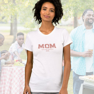 Camiseta Ano do Nome da Mãe Estabelecido Vermelho