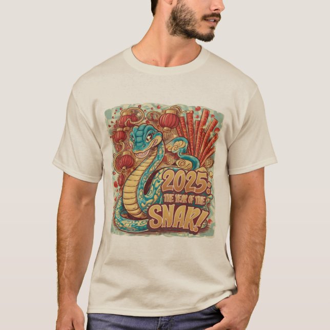 Camiseta Ano Do Novo Ano Lunar Em Cobra 2025 (Frente)