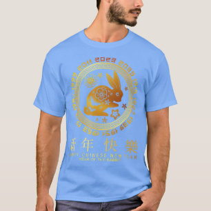 Camiseta Ano do Rabbit Chinês Zodíaco Ano Novo 2023