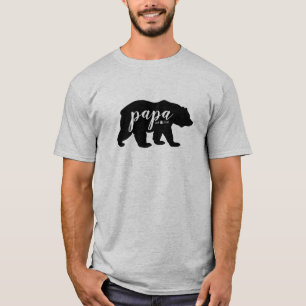 Camiseta Ano estabelecido da papá do roteiro urso preto e