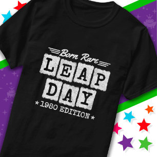 Camiseta Ano Leap Ano 1980 Nascer Rare 1980 Dia Leap Aniver