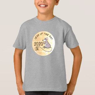 Camiseta Ano Novo Chinês 2020 Crianças - Rato de Cartoon