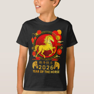 Camiseta Ano Novo Chinês 2026 Ano do Cavalo Feliz Ano Novo