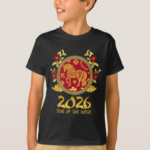 Camiseta Ano novo chinês 2026 ano do cavalo lunar novo