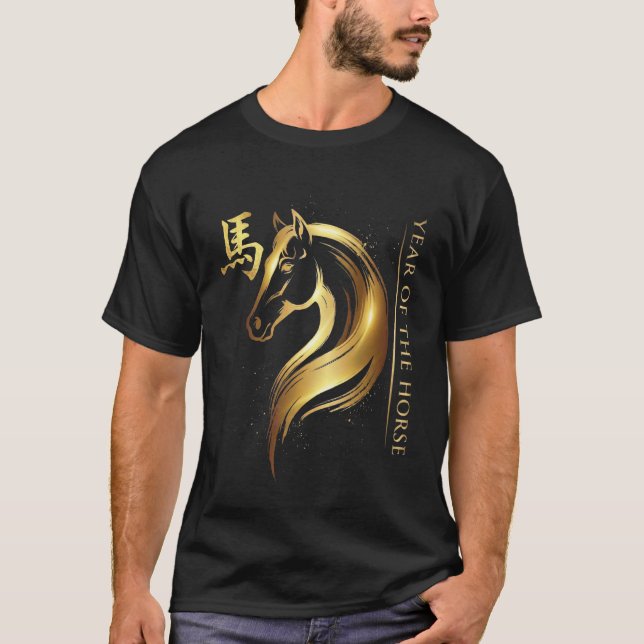 Camiseta Ano Novo Chinês 2026 Ano do Cavalo Manga Longa (Frente)