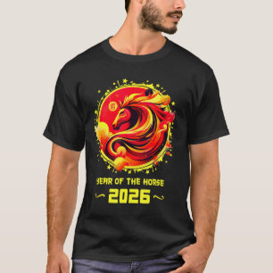 Camiseta Ano Novo Chinês 2026 Cavalo Feliz Ano Novo Chinês