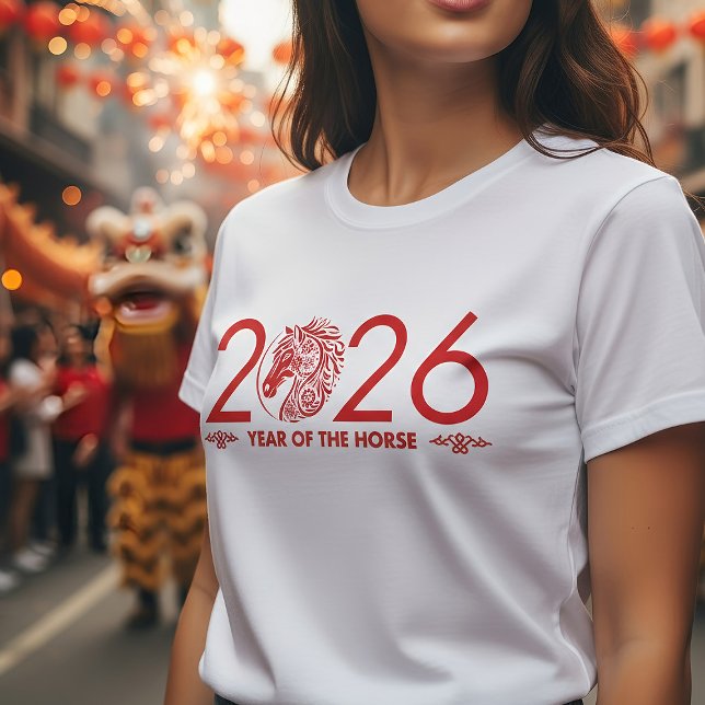 Camiseta Ano Novo Chinês do Cavalo de Fogo 2026 (Criador carregado)