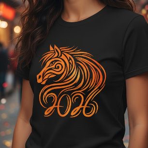 Camiseta Ano Novo Chinês do Cavalo de Fogo 2026