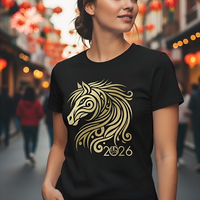 Camiseta Ano Novo Chinês do Cavalo de Fogo 2026 (Criador carregado)