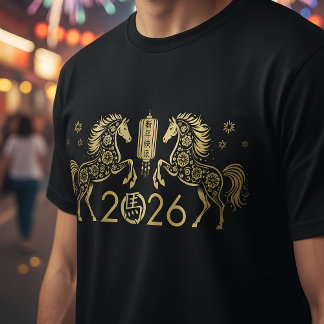 Camiseta Ano Novo Chinês do Cavalo de Fogo 2026