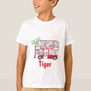 Camiseta Ano Novo Chinês do Ônibus do Tigre