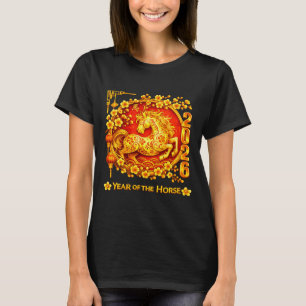 Camiseta Ano novo chinês feminino 2026 ano do cavalo