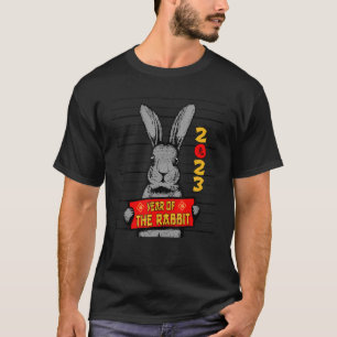 Camiseta Ano Novo Chinês Mugshot do Coelho Zodíaco Lunar