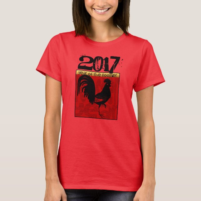 Camiseta Ano Novo Chinês Personalizado 2017 do Tee 1 do Gal (Frente)