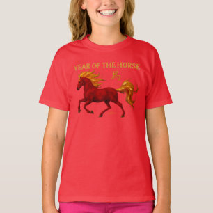 Camiseta Ano Novo Chinês Zodíaco 2026 Cavalo de Fogo Yang