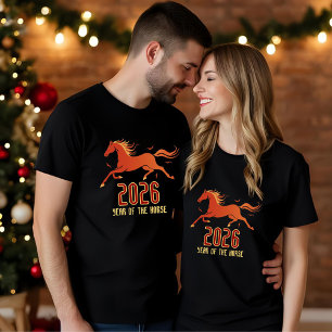 Camiseta Ano Novo do Cavalo de Fogo Chinês 2026