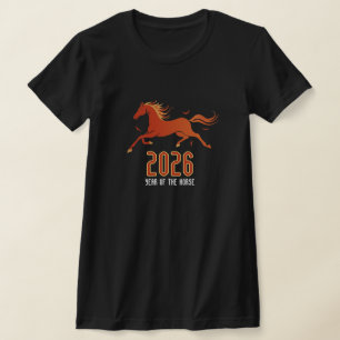 Camiseta Ano Novo do Cavalo de Fogo Chinês Moderno 2026