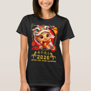 Camiseta Ano Novo Lunar Cavalo Fofo 2026