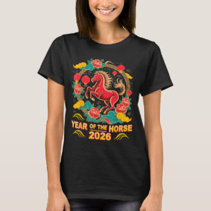 Camiseta Ano Novo Lunar Chinês 2026 2026 Ano do Cavalo