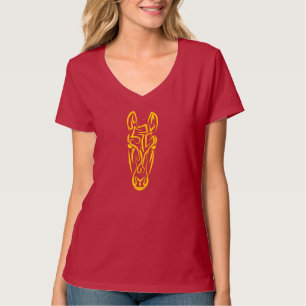 Camiseta Ano Novo Lunar Chinês do Cavalo 2026 4724 Fogo