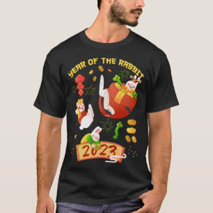 Camiseta Ano Novo Lunar Do Coelho Chinês Feliz Ano Novo