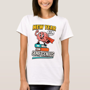 Camiseta Ano Novo Mesmo Gênio Confiante De Volta ao Colégio