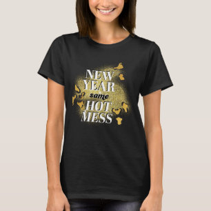 Camiseta Ano Novo O Mesmo Glitepard Dourado Engraçado