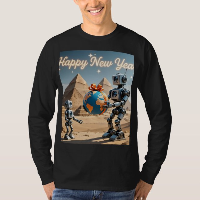 Camiseta Ano Novo Robótico no Egito (Frente)