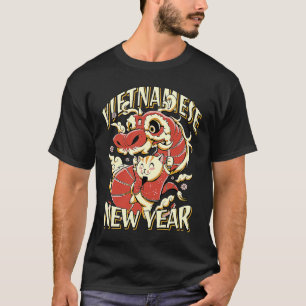 Camiseta Ano Novo Vietnamita do Coelho Gato Zodíaco Chinês