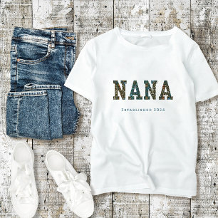 Camiseta Ano personalizado de Nana - floral de tendências