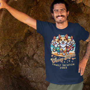 Camiseta Ano Personalizado Férias da Família Corgi Dogs Bea