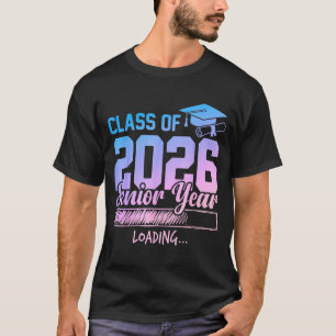 Camiseta Ano sênior da turma de 2026 carregando sênior engr