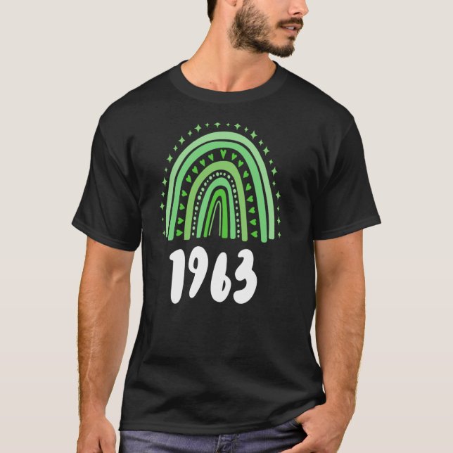 Camiseta Ano Verde Do Arco-Íris De Nascimento De 1963 (Frente)