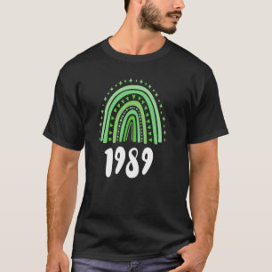 Camiseta Ano Verde Do Arco-Íris De Nascimento De 1989