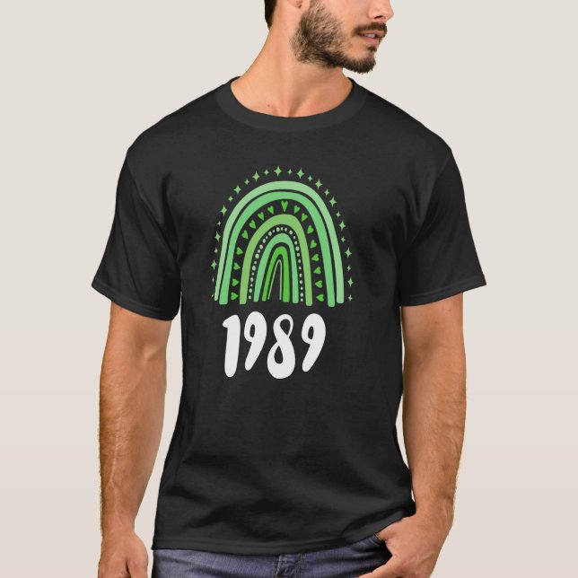Camiseta Ano Verde Do Arco-Íris De Nascimento De 1989 (Frente)