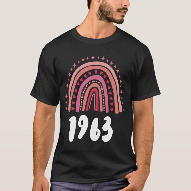 Camiseta Ano Vermelho Do Arco-Íris De Nascimento De 1963 (Frente)