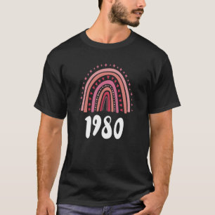 Camiseta Ano Vermelho Do Arco-Íris De Nascimento De 1980