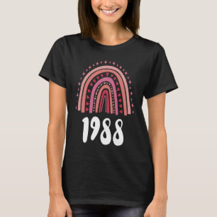 Camiseta Ano Vermelho Do Arco-Íris De Nascimento De 1988