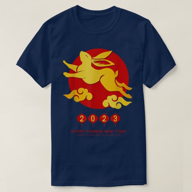 Camiseta Ano Zodíaco Chinês Do Coelho Chinês Novo Iéa (Frente do Design)