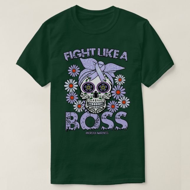 Camiseta anorexia A consciência luta como chefe (Frente do Design)