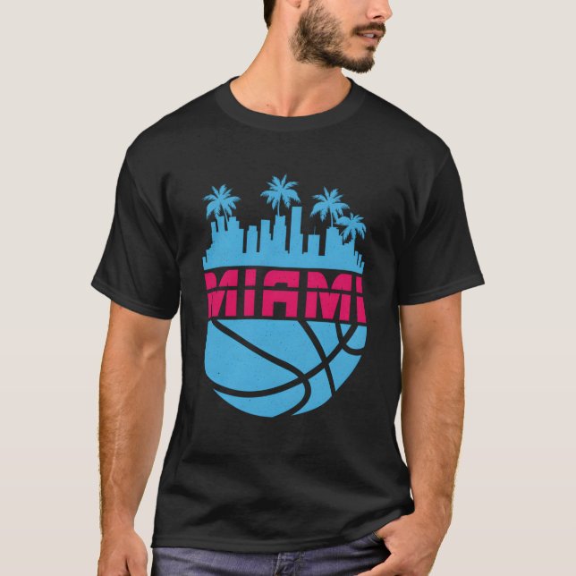 Camiseta Anos 80 de basquetebol da cidade de Miami Florida (Frente)