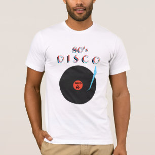 Camiseta Anos 80 do disco - partido retro - branco