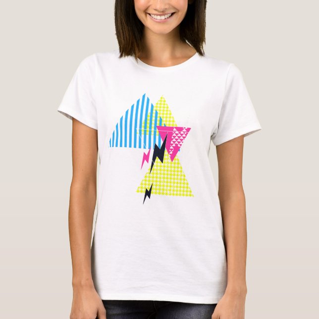 Camiseta Anos 80 do flash do triângulo do parafuso de (Frente)