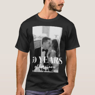 Camiseta Anos De Felicidade Elegante Aniversário De Casamen